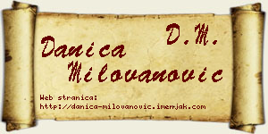Danica Milovanović vizit kartica